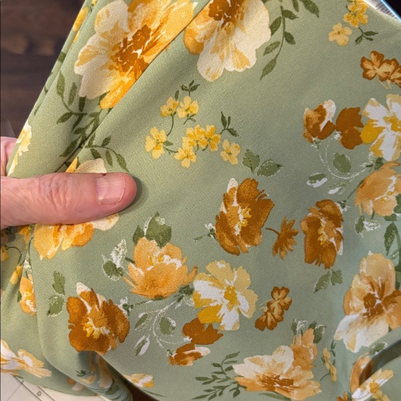 Pleione Green Floral Blouse large S392 - Picture 8 of 8